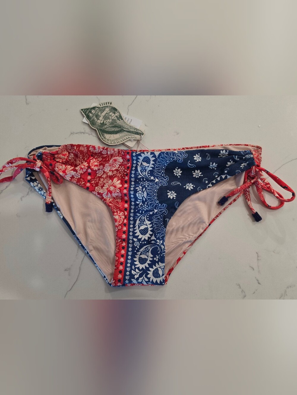 Agua Bendita Eda Atma Patchwork Bikini Bottom Women's Medium NWT